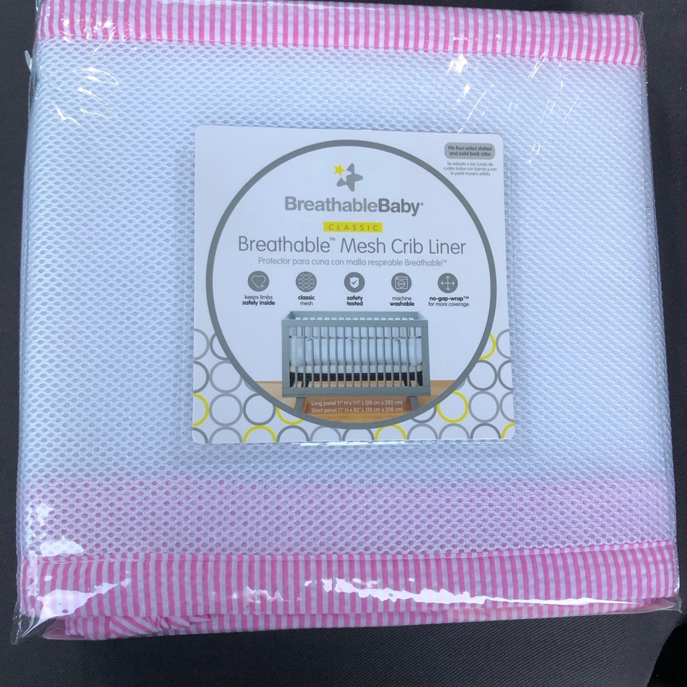 Breathable baby mesh crib liner